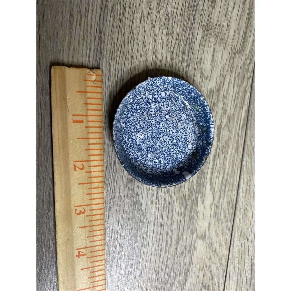 Antique‎ German Doll Kitchen Pans Rare Blue Speckled Granite Ware Bing Marklin